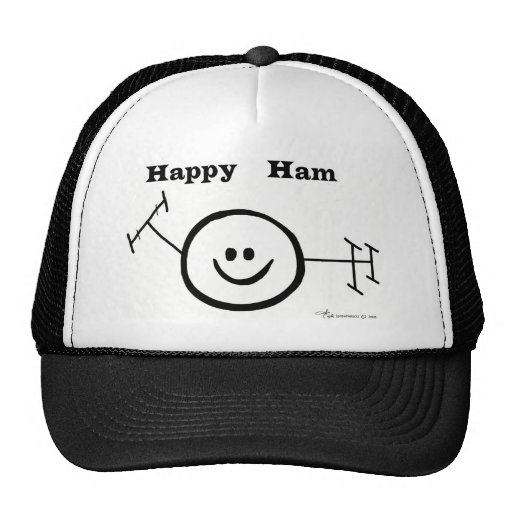 Smiley feliz del jamón gorro de camionero