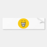 Smiley que ríe con sonrisa dentuda etiqueta de parachoque
