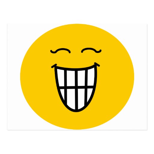Smiley que ríe con sonrisa dentuda postales