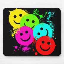 SMILEY Y SALPICADURA DE LA PINTURA ALFOMBRILLAS DE RATONES