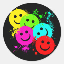 SMILEY Y SALPICADURA DE LA PINTURA PEGATINAS  