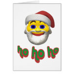 Smilie amarillo de santa con ho ho ho tarjeta