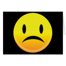 Smilie hace frente a triste tarjetón