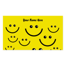 Smilie hace frente al fondo, su nombre aquí tarjetas de visita