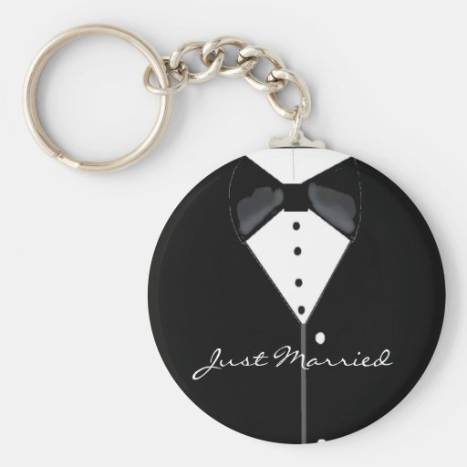 Smoking negro apenas casado llaveros personalizados