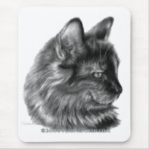Smooschie, gato de pelo largo de la concha tapete de ratones