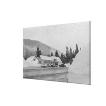 Snoqualmie, WA - fotografía del área del esquí del Lona Envuelta Para Galerías