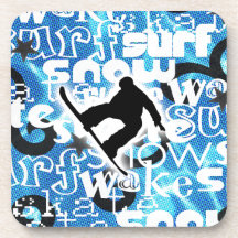 Snowboarder - ido a subir al engranaje posavasos de bebida