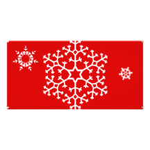 snowflakes_on_red tarjeta personal con foto