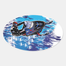 Snowmobiler fresco pegatina oval