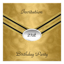Sobre del oro de la invitación cualquier cumpleaño