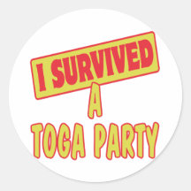 SOBREVIVÍ UN FIESTA DE LA TOGA ETIQUETA REDONDA