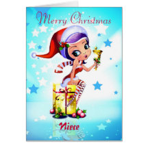 Sobrina de las Felices Navidad Tarjetón