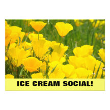 ¡Social del helado! Amapola de las invitaciones de Invitacion Personalizada