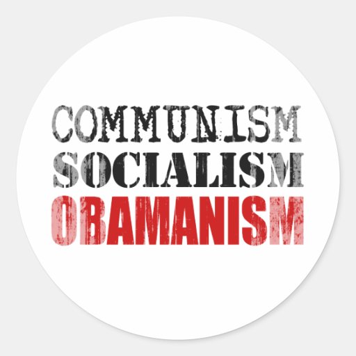 SOCIALISMO OBAMANISM Faded.png del COMUNISMO Etiqueta Redonda