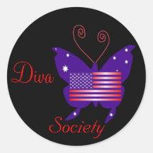 Sociedad americana de la mariposa de la diva pegatinas  