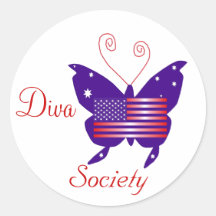 Sociedad americana de la mariposa de la diva pegatinas  