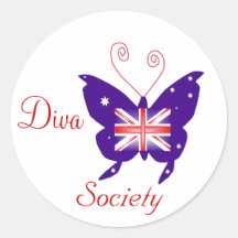 Sociedad británica de la mariposa de la diva pegatina