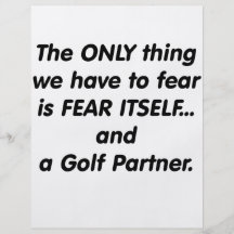 Socio del golf del miedo tarjeta publicitaria