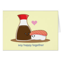 Soja feliz junto felicitación