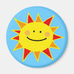 Sol amarillo iman de nevera
