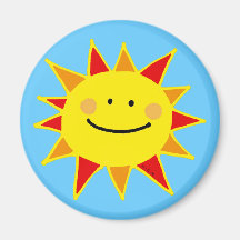 Sol amarillo iman de nevera