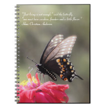 "Sol, libertad, cita de la mariposa de la flor" Libros De Apuntes Con Espiral