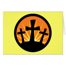 Sol naciente - tres cruces tarjetas