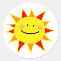 Sol sonriente pegatina