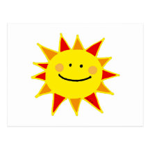 Sol sonriente tarjeta postal