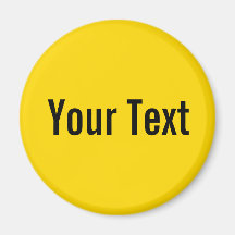 SOLAMENTE COLOR/amarillo + su texto Iman Para Frigorífico