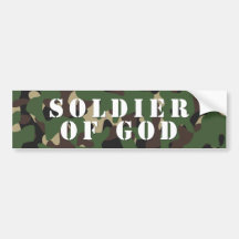 Soldado de dios etiqueta de parachoque