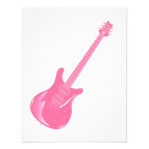 sólido rosa claro gráfico de la guitarra anuncio