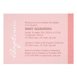 Solo bautismo rosado de la raya invitaciones personalizada