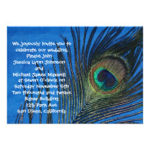 Solo boda azul del pavo real anuncios personalizados