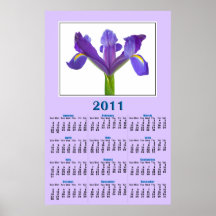 Solo calendario de la página 2011 del iris azul posters
