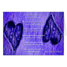 Solo corazón usted será mi púrpura azul de la dama felicitación