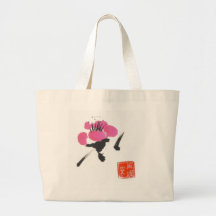 Solo flor del ciruelo bolsa lienzo