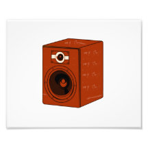 Solo gráfico de Grunged del altavoz rojo marrón Impresion Fotografica
