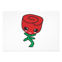 solo personaje de dibujos animados del rosa rojo d invitaciones personales 