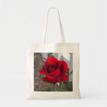 Solo tote color de rosa de la flor bolsas