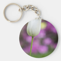 solo tulipán blanco llavero personalizado