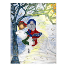 Solsticio de invierno, postal del navidad del padr