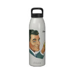 Soltero del vintage que bebe un cóctel. ¡Alegrías! Botella De Agua Reutilizable