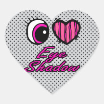 Sombra de ojos del amor del corazón I del ojo de E Calcomania De Corazon Personalizadas