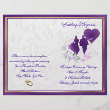Sombras adaptables del programa del boda de la lav flyer personalizado