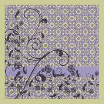 Sombras de los remolinos florales de la lavanda posters