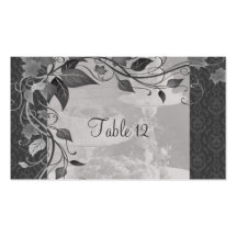 Sombras del damasco gris del pastel de bodas tarjetas de visita