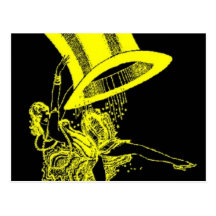 Sombrero de copa amarillo postales