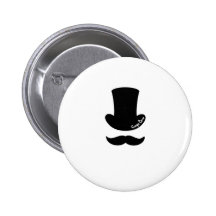Sombrero de copa del bigote pins